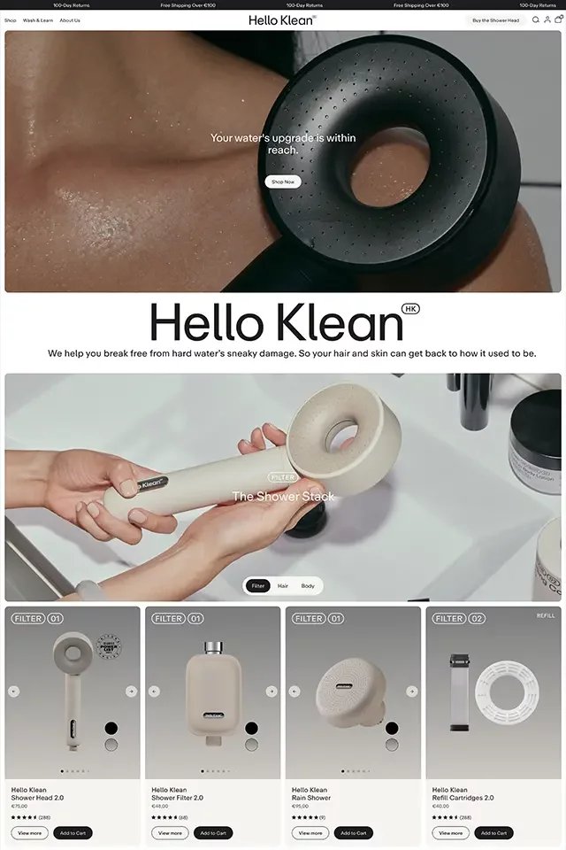 Hello Klean landing page