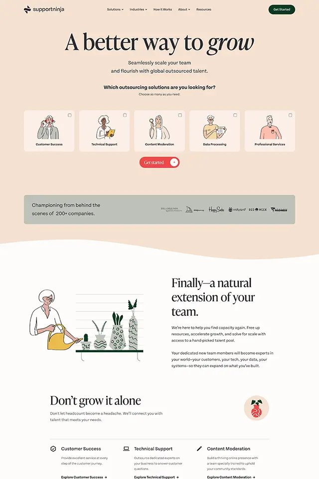 Supportninja landing page