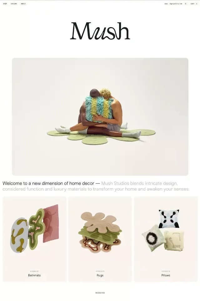 Mush Studios landing page
