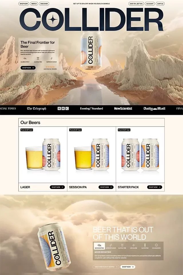 Collider landing page