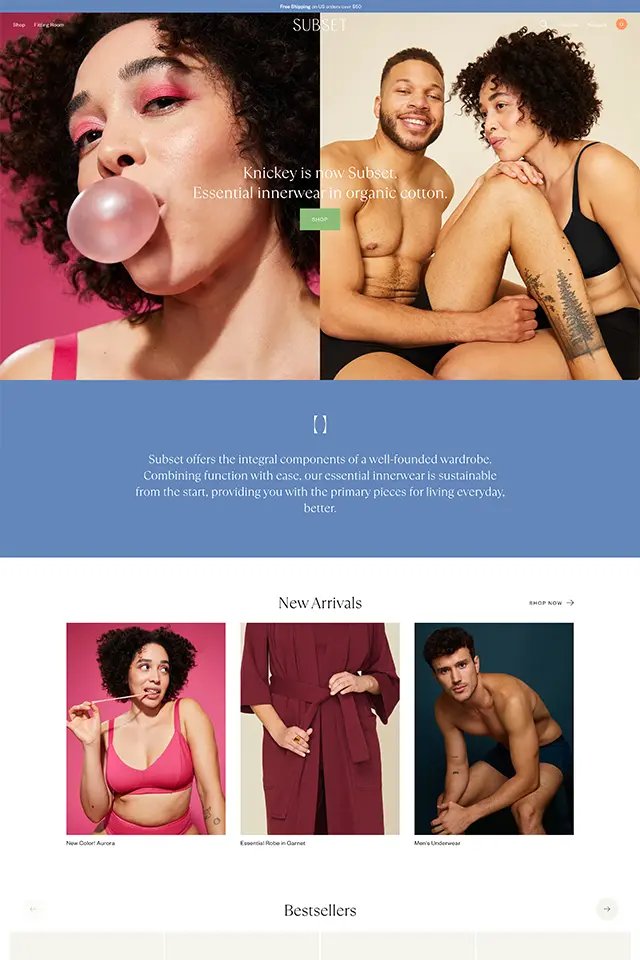 Subset landing page
