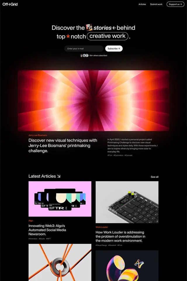 Off-grid landing page