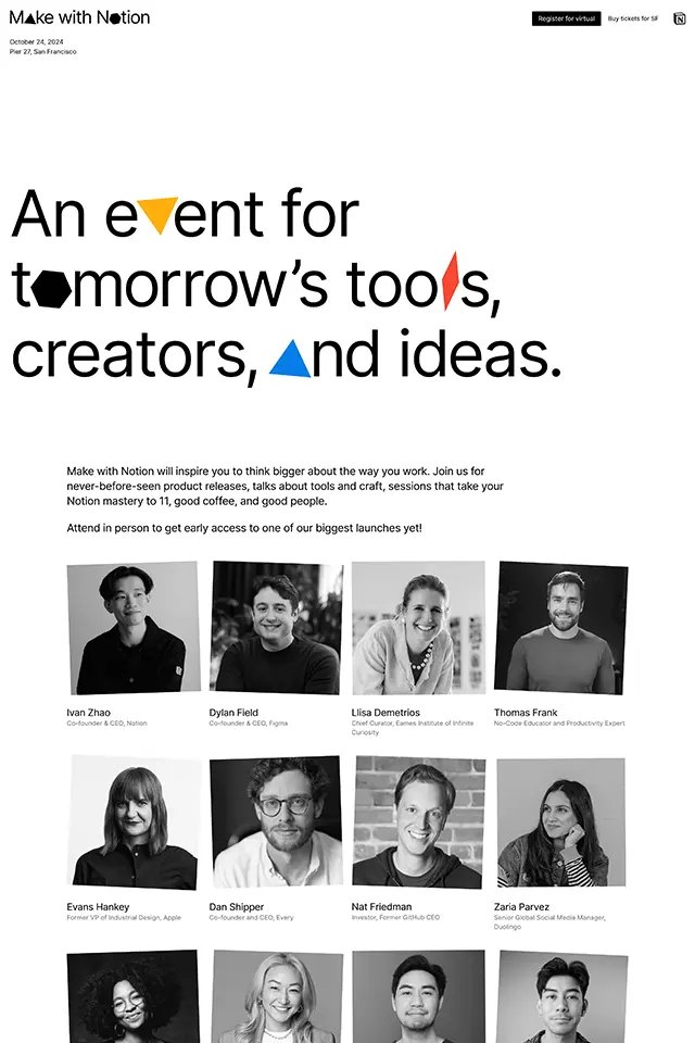 Make with Notion landing page
