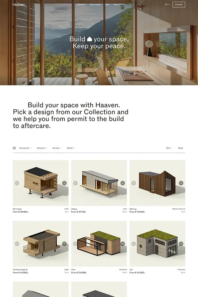 Haaven landing page