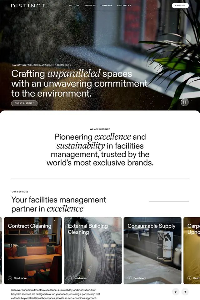Distinct landing page