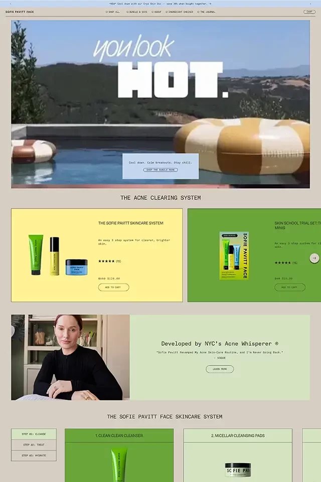 Sofie Pavitt Face landing page