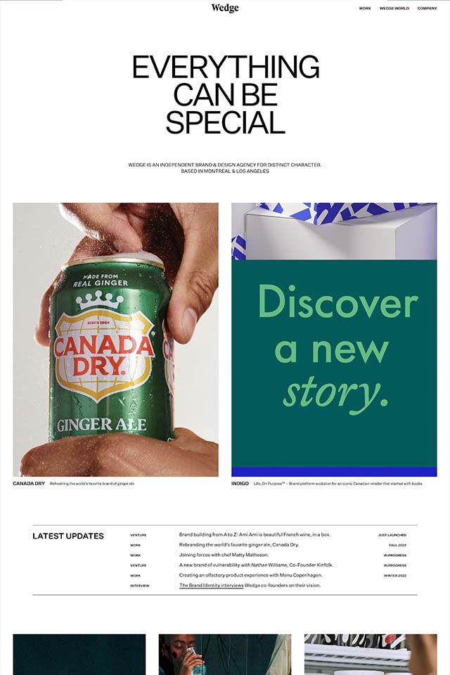 Wedge landing page
