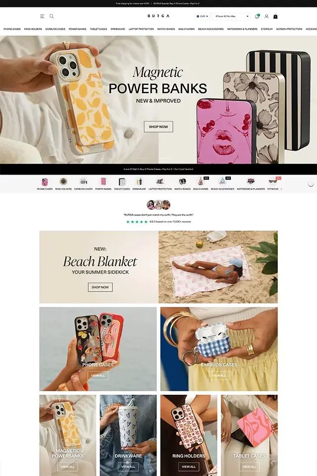 Burga landing page