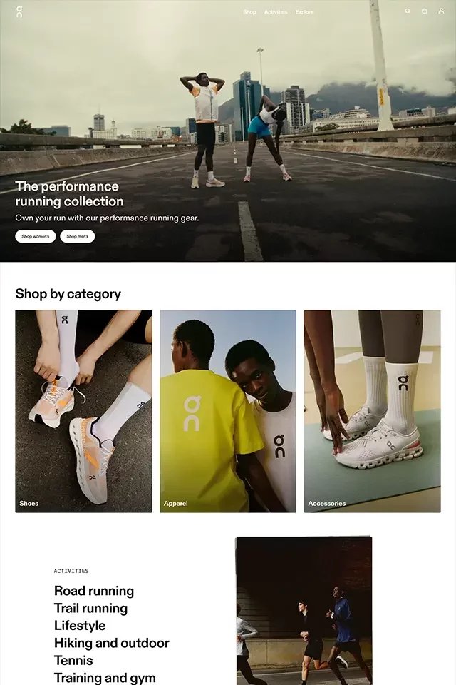 On landing page