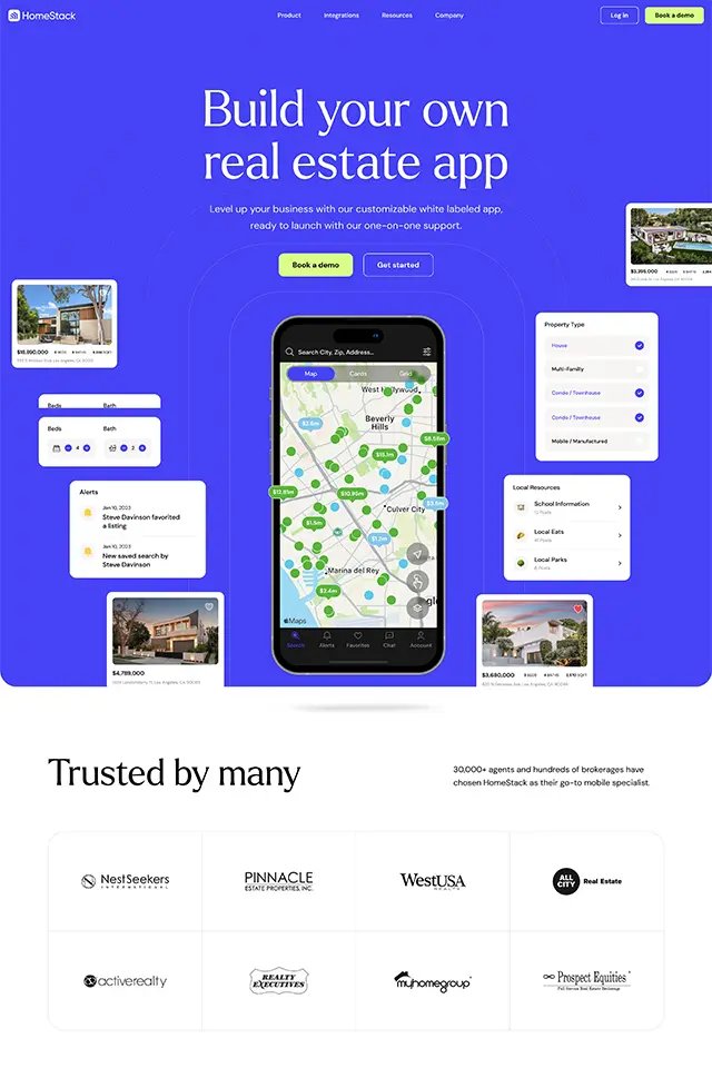 Homestack landing page