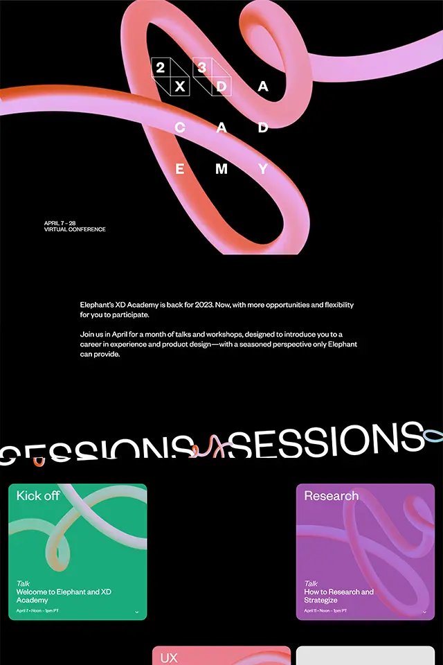 XD Academy landing page