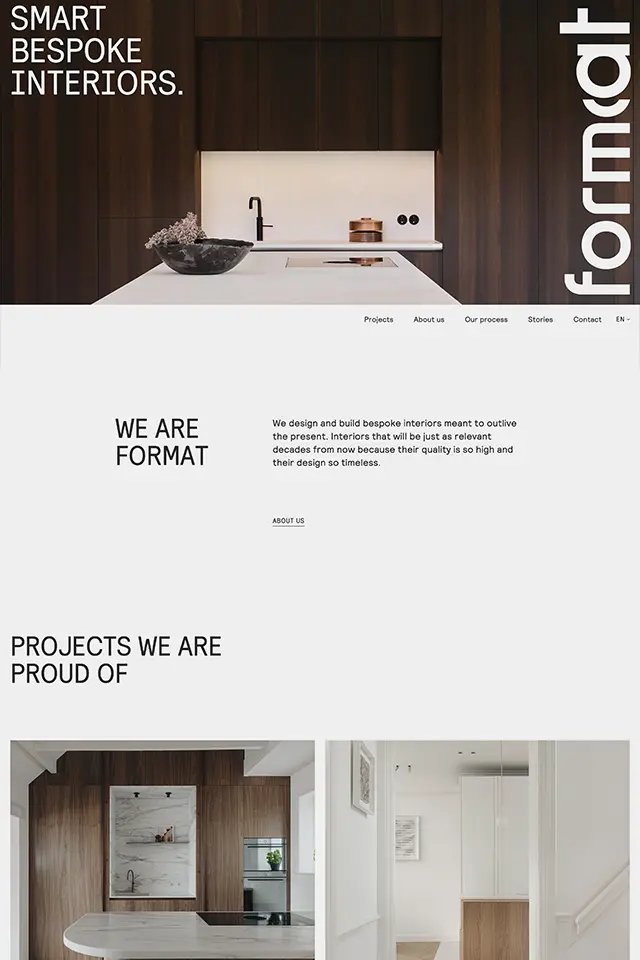 Format Furniture landing page