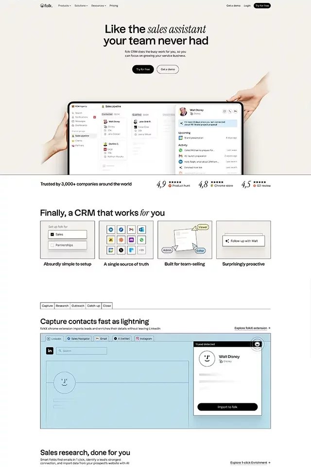 Folk landing page