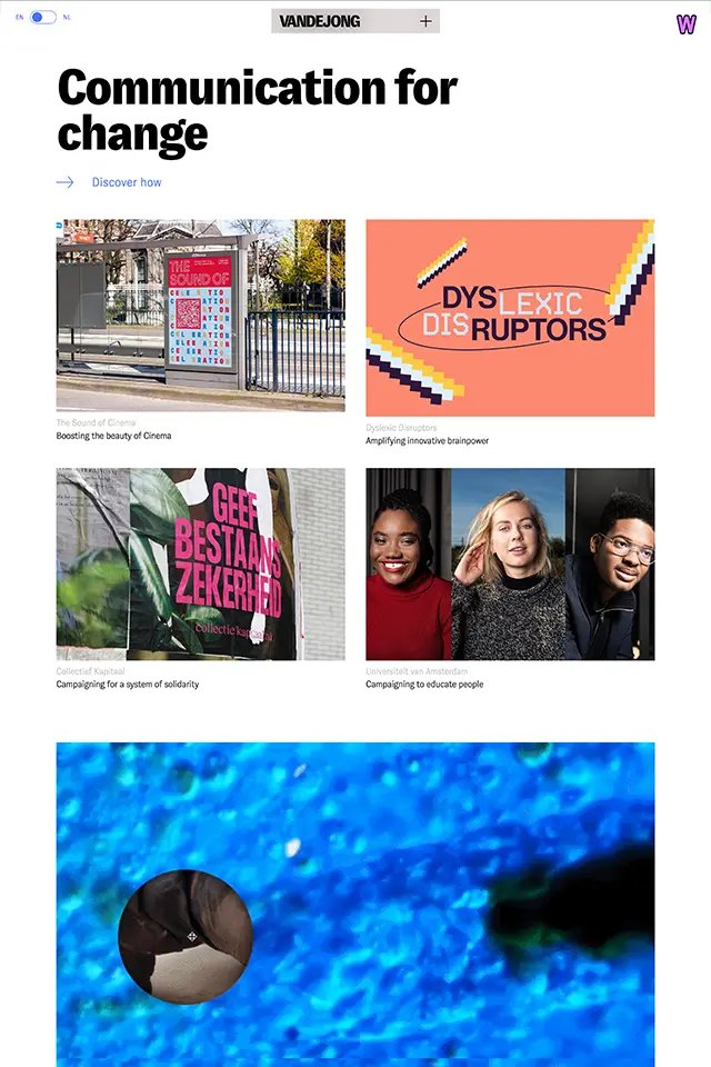Vandejong landing page