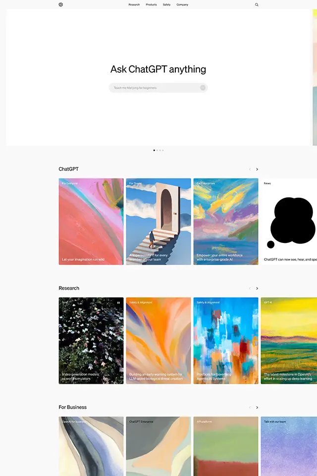 OpenAI landing page