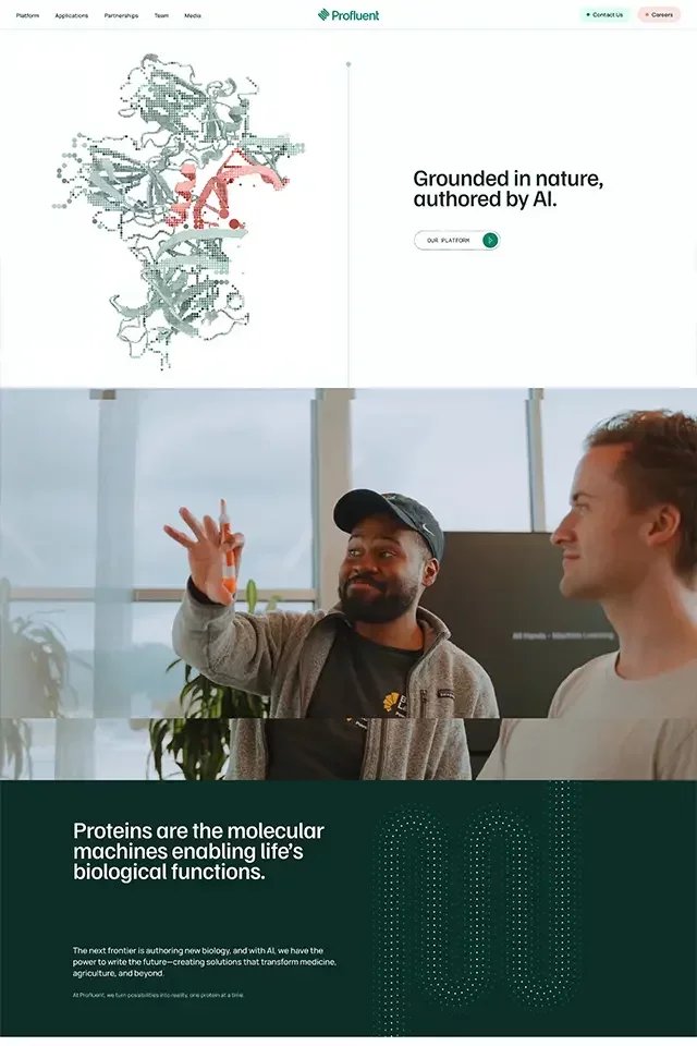 Profluent landing page