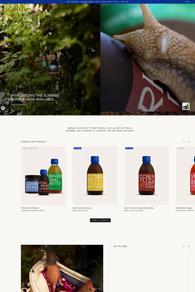 Noma Projects landing page