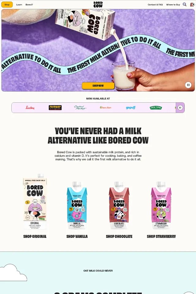 Bored Cow landing page