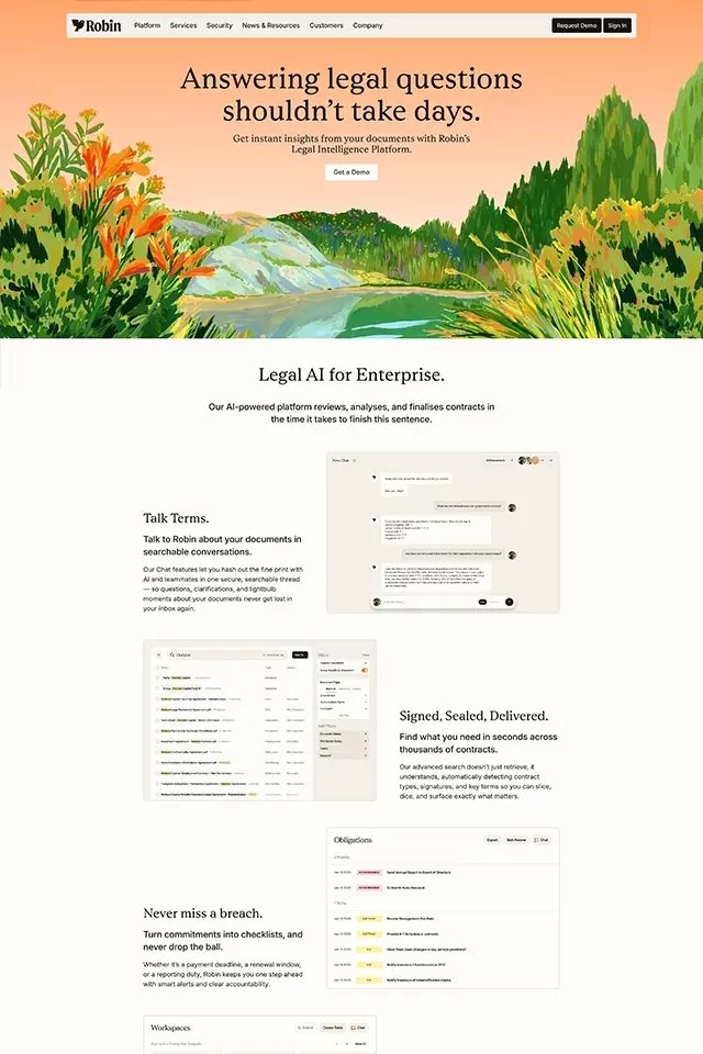 Robin landing page