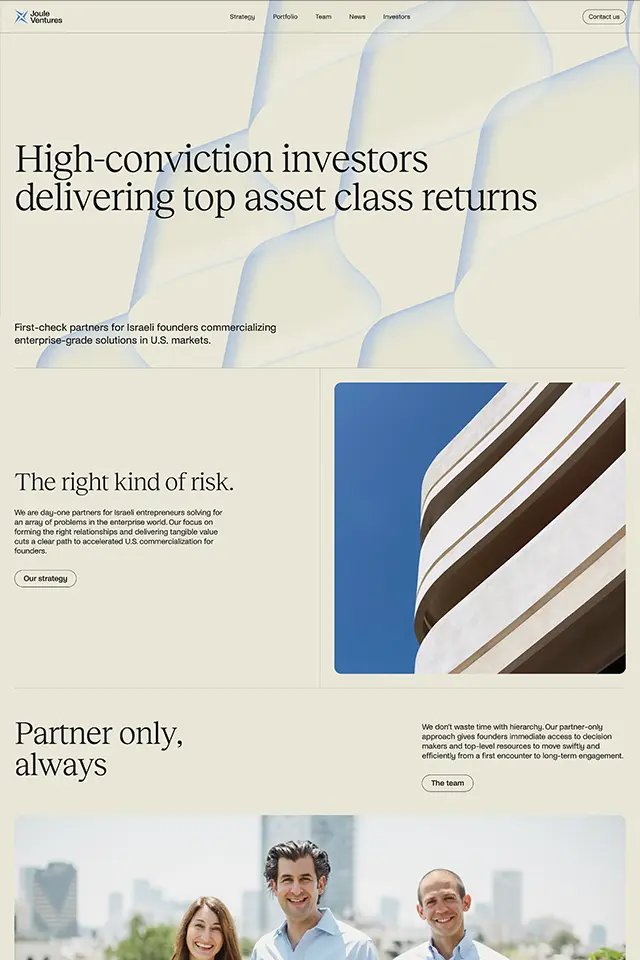 Joule Ventures landing page