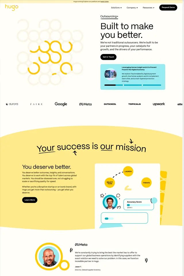 Hugo landing page