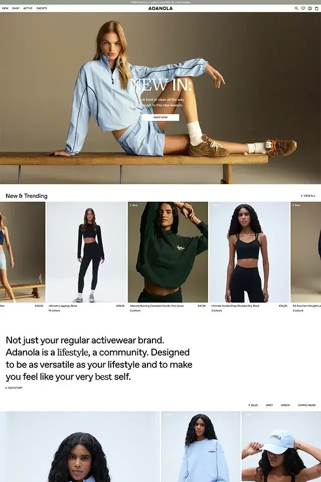 Adanola landing page