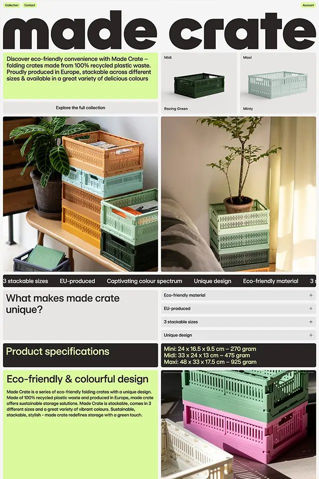 Made Crate landing page