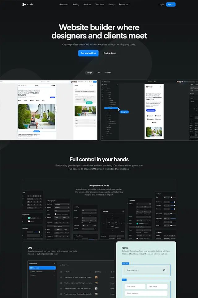 Ycode landing page