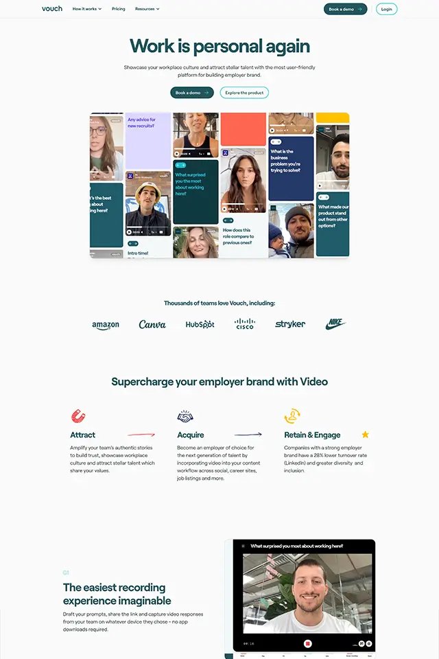 Vouchfor landing page