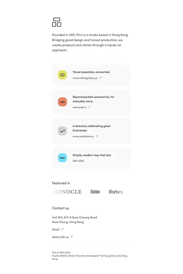 Pinn landing page