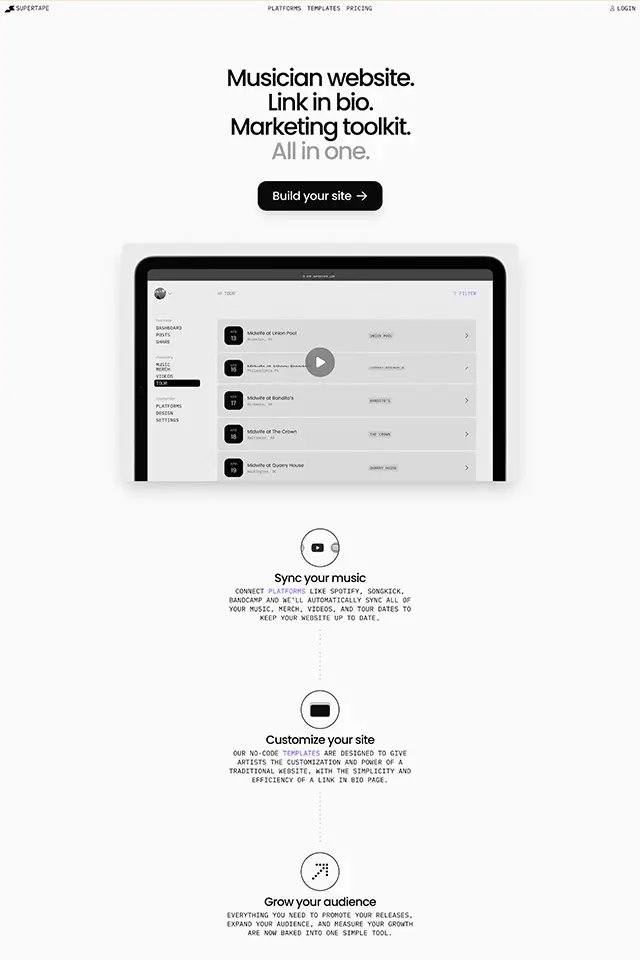 Supertape landing page
