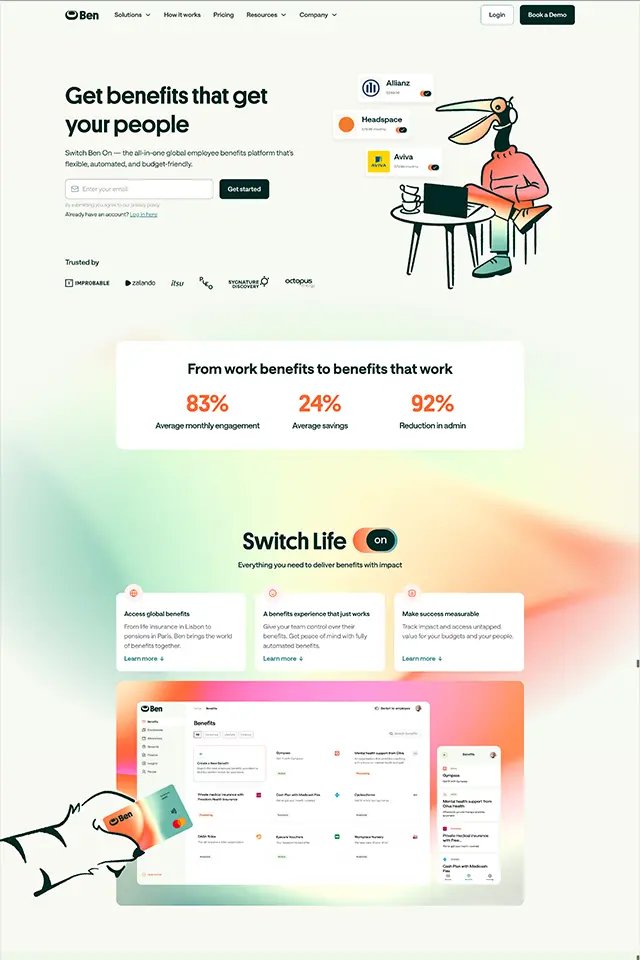 Ben landing page