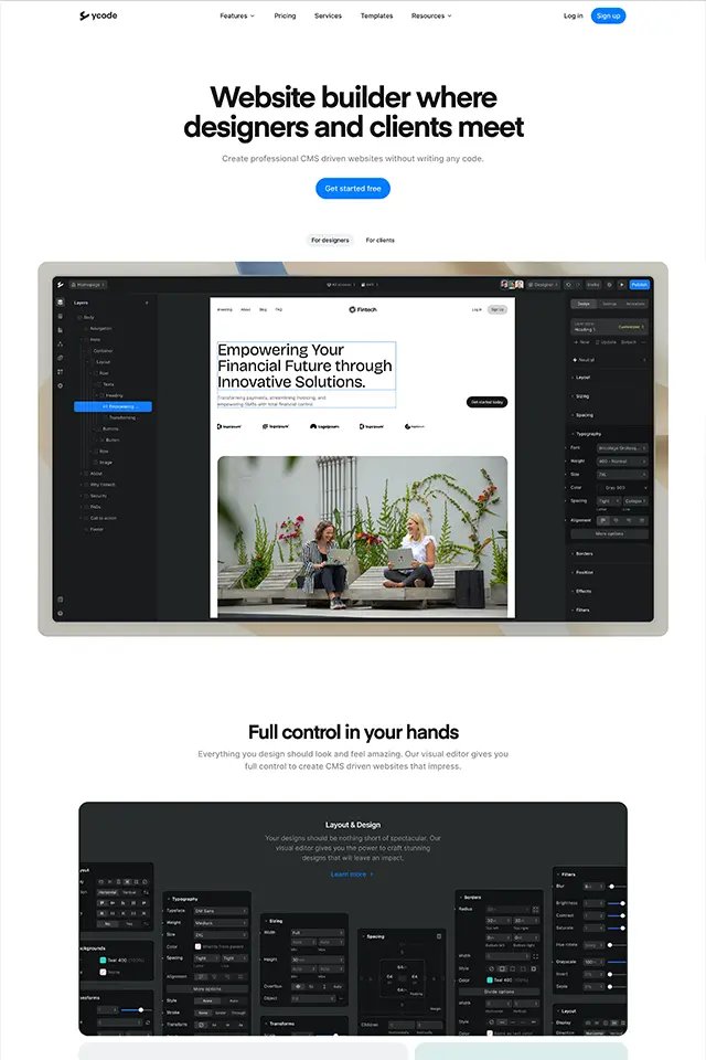 Ycode landing page