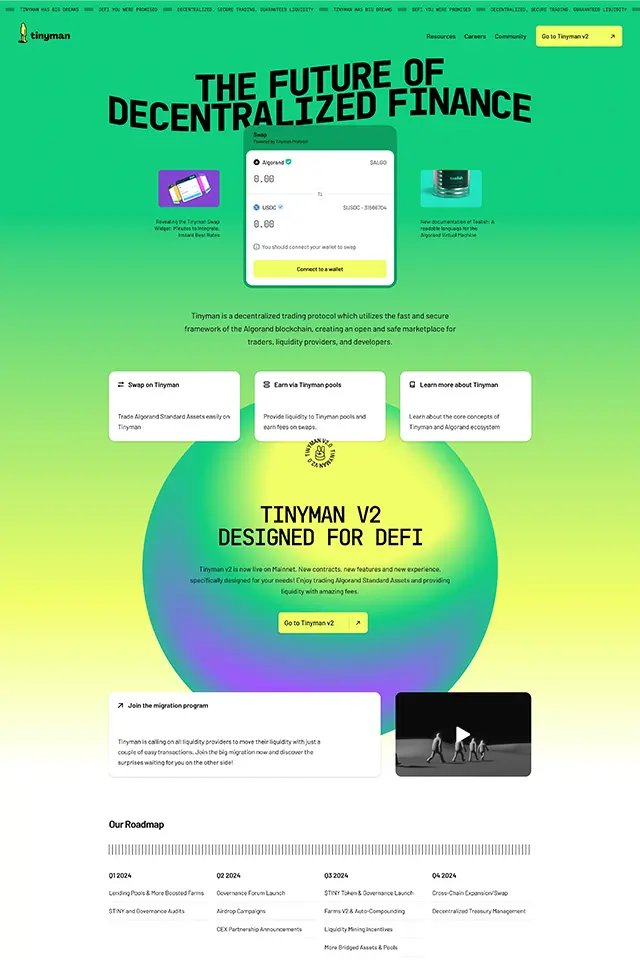 Tinyman landing page