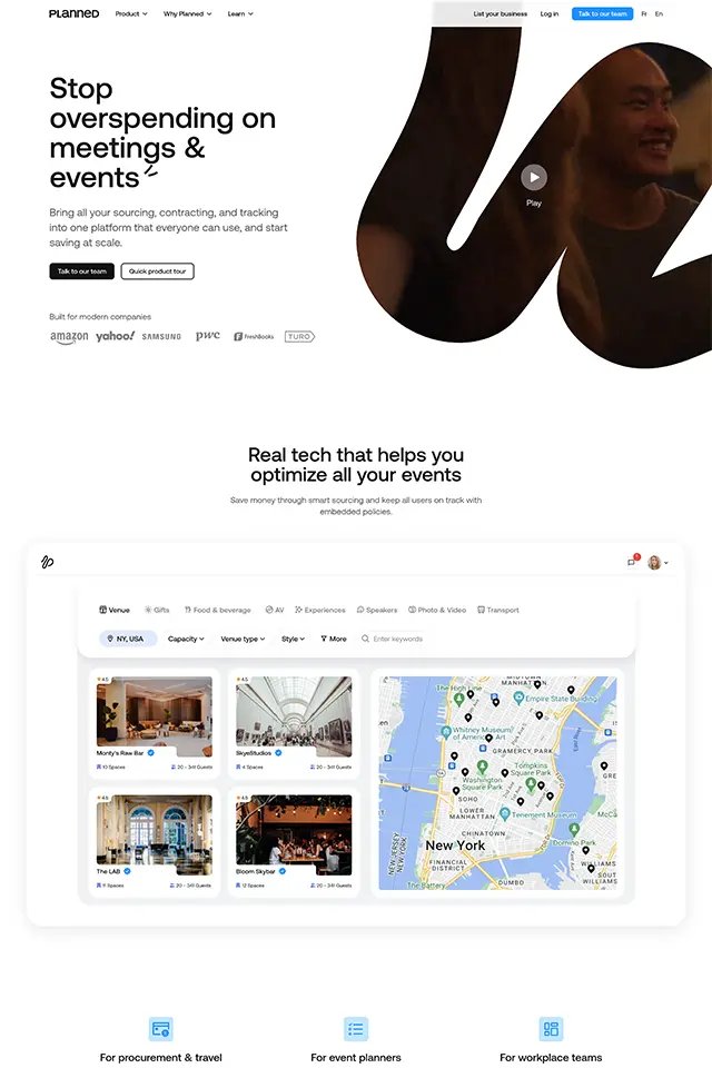 Planned landing page
