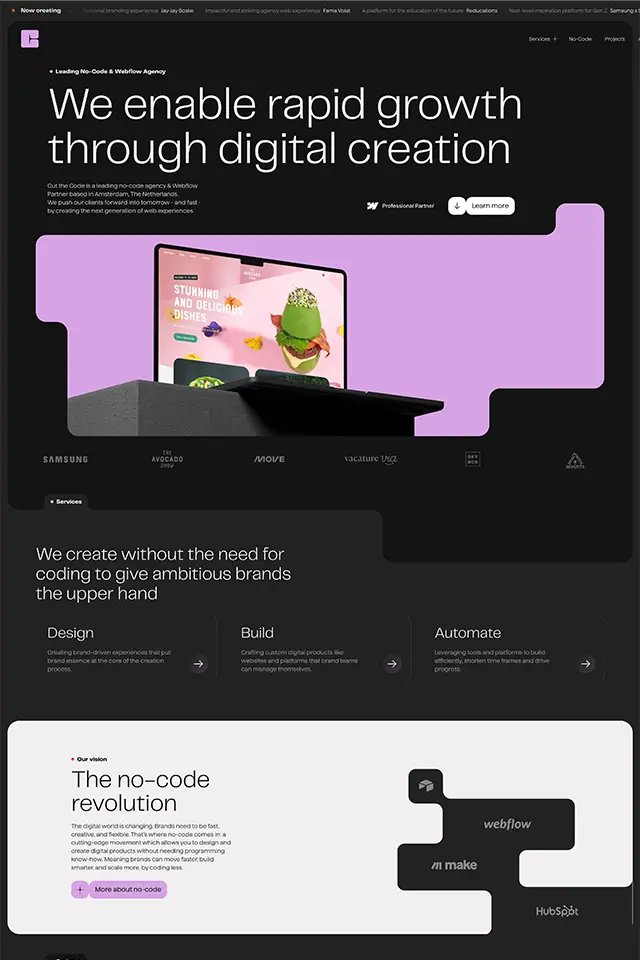 Cut the Code landing page