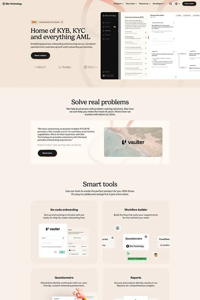 Bits Technology landing page