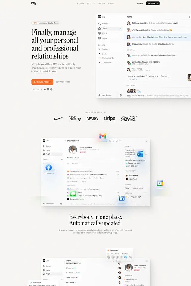 Clay landing page