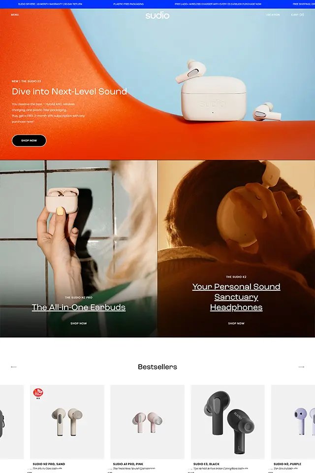 Sudio landing page
