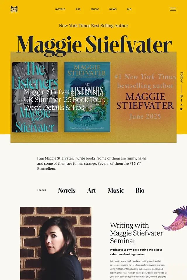 Maggie Stiefvater landing page