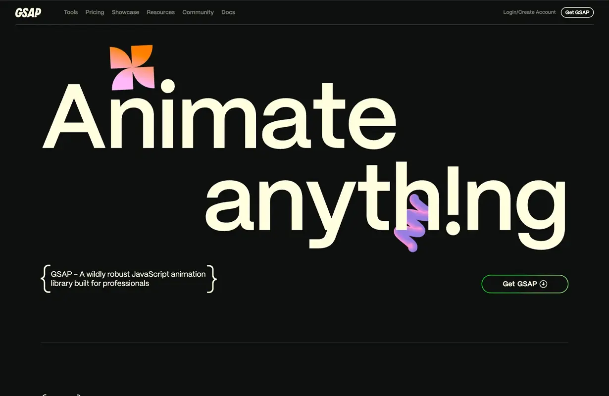 GSAP website large typography
