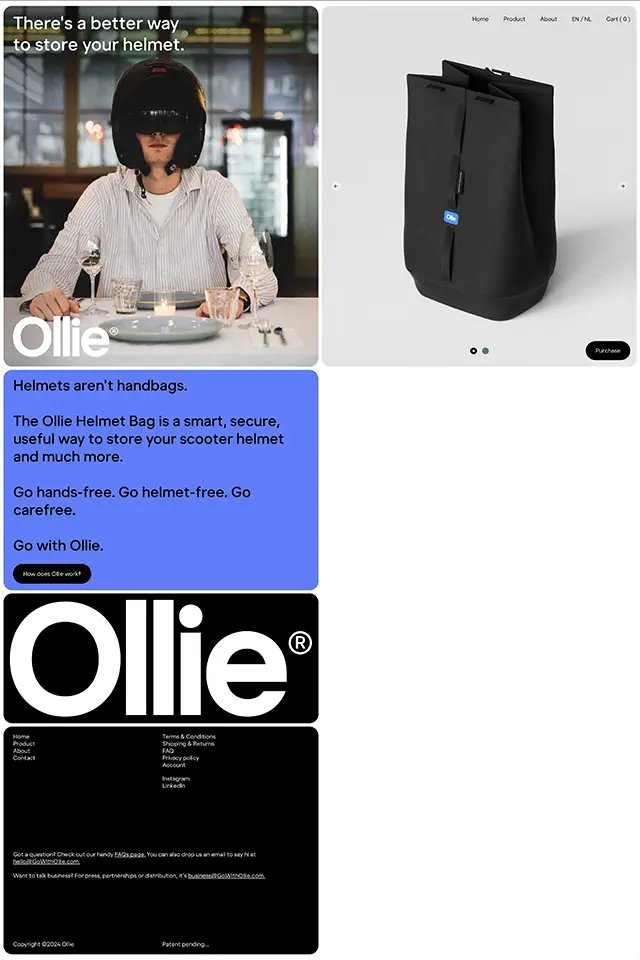 Ollie landing page