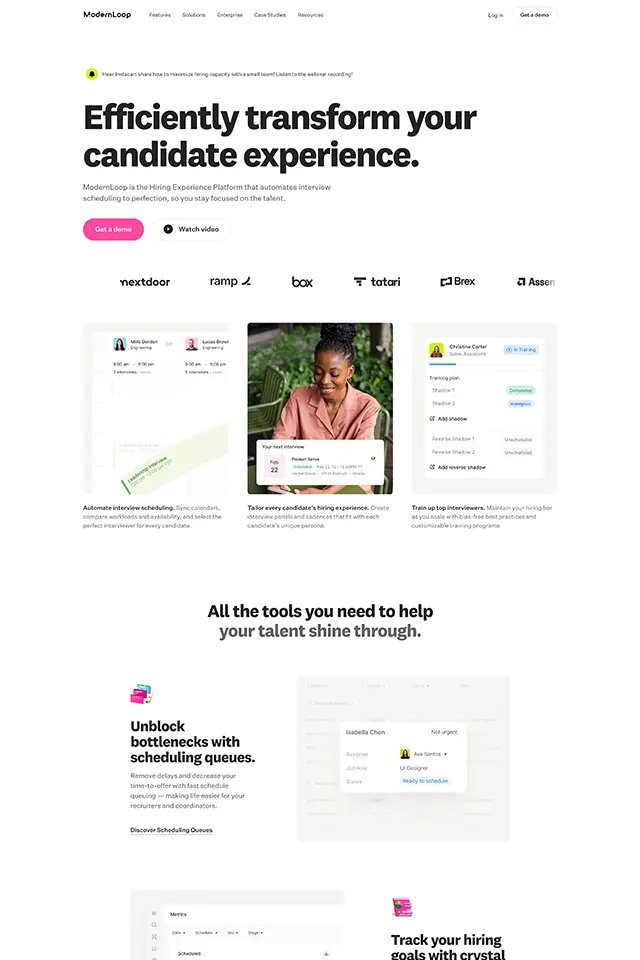 ModernLoop landing page