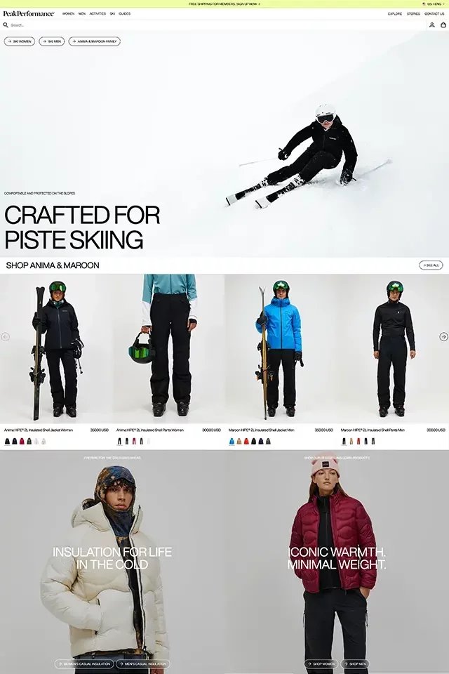 Peak Performance landing page