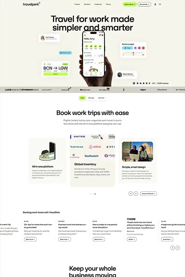 Travelperk landing page