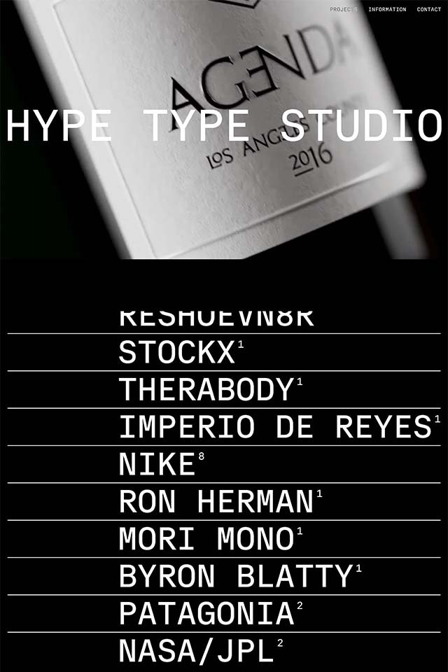 Hype Type Studio landing page