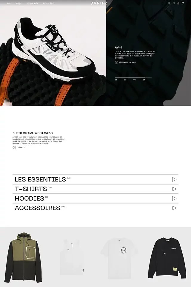 AVNIER landing page