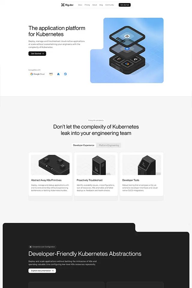 Rig.dev landing page