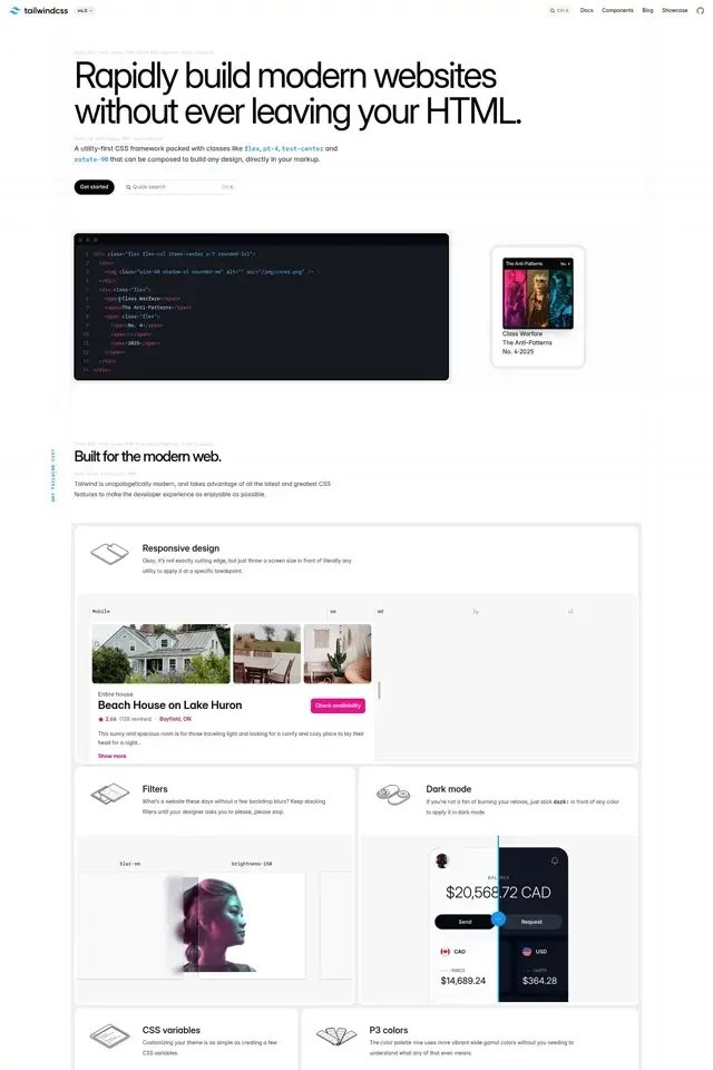 Tailwind CSS landing page