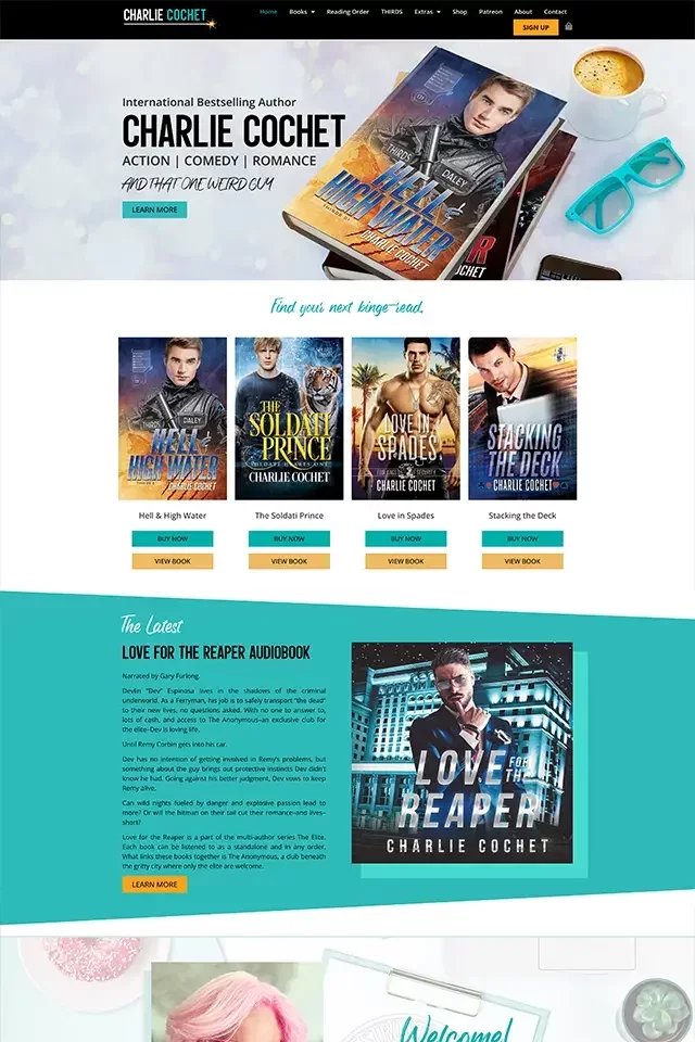 Charlie Cochet landing page